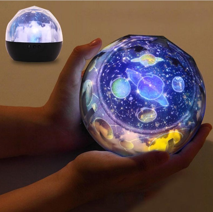Galaxy Projektor Lampe – Sternenhimmel, Nachtlicht & Rotation | Farbwechsel & USB-Akku | Für Kinder & Erwachsene