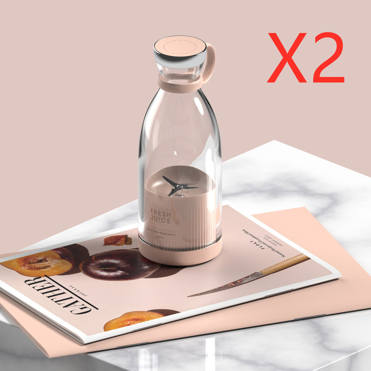 Tragbarer Mini-Mixer 350 ml – USB Smoothie Maker, elektrischer Entsafter mit Edelstahlklingen