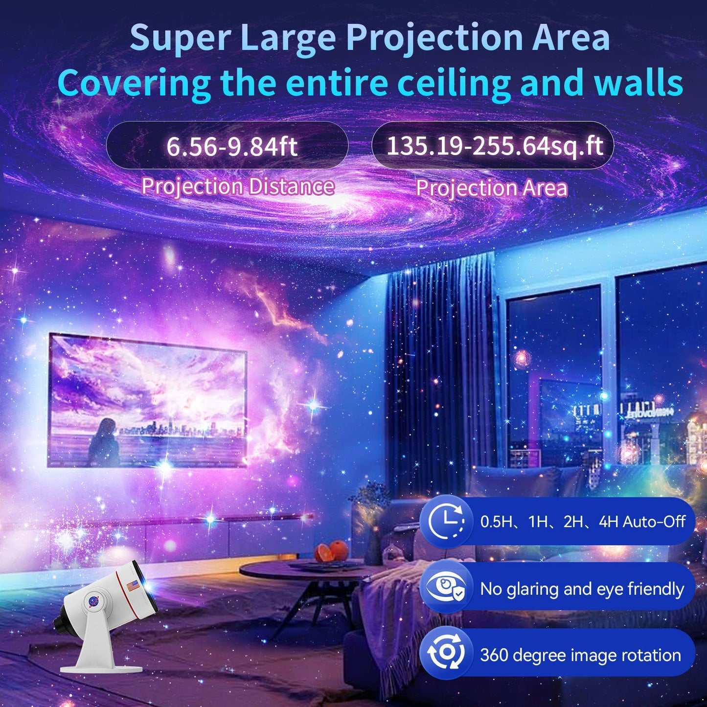 2025 HD Planetarium Projektor – Helle Weitwinkel-Galaxie-Projektion | Realistischer Sternenhimmel & Nachtlicht für Zuhause