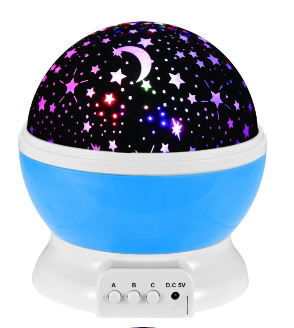 Romantischer LED Sternenprojektor – 360° Rotation, Farbwechsel & Nachtlicht | USB & Batteriebetrieb | Für Kinder & Erwachsene