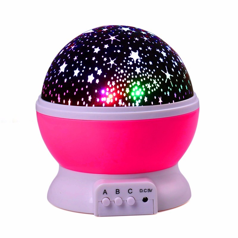 Romantischer LED Sternenprojektor – 360° Rotation, Farbwechsel & Nachtlicht | USB & Batteriebetrieb | Für Kinder & Erwachsene