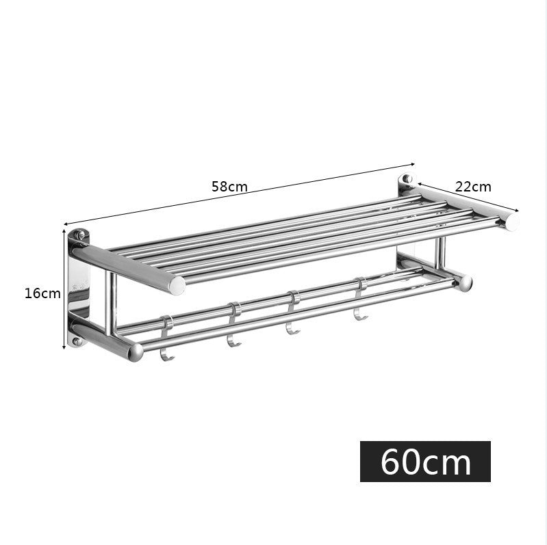 Edelstahl-Handtuchhalter Wandmontage – Hochglanzpoliertes Badezimmerregal (40/50/60 cm)