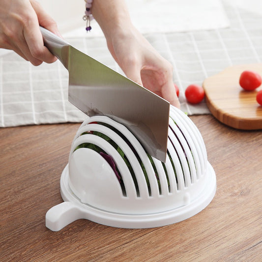 Salatschneider Schüssel – Praktische Obst- & Gemüse-Schneideschale aus BPA-freiem Kunststoff