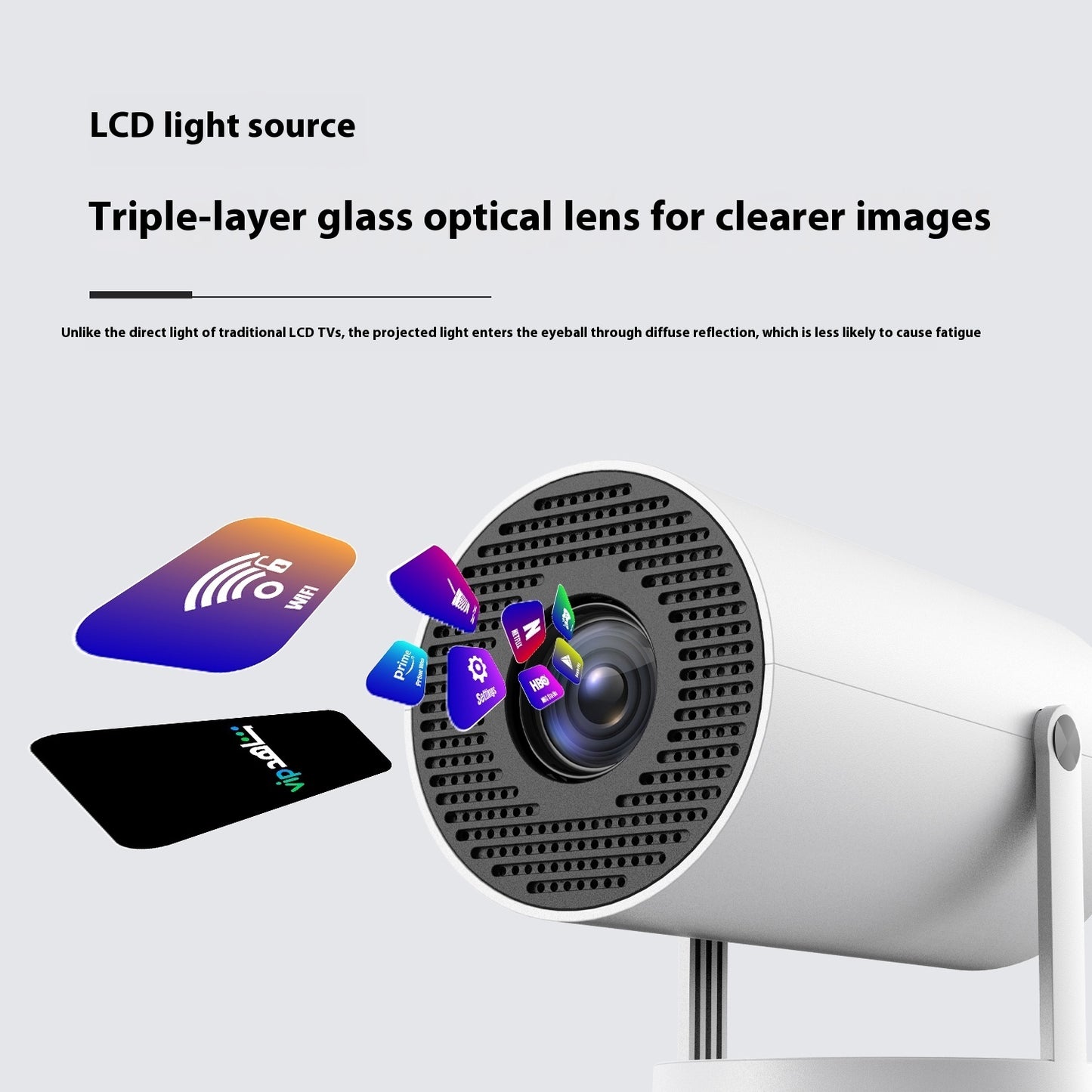 Tragbarer Mini-Projektor HY300 – 180° Drehung, 4K-Unterstützung & 5G WiFi | Kompaktes Heimkino für Zuhause & unterwegs