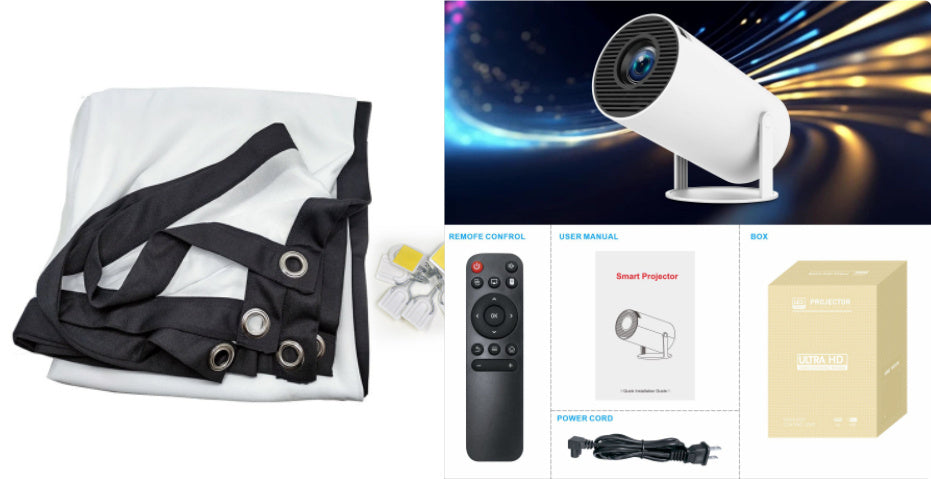 HY300 Pro Mini-Projektor – Tragbares Heimkino mit Android, WLAN & Bluetooth | Kompakter Beamer für Filme, Serien & Gaming