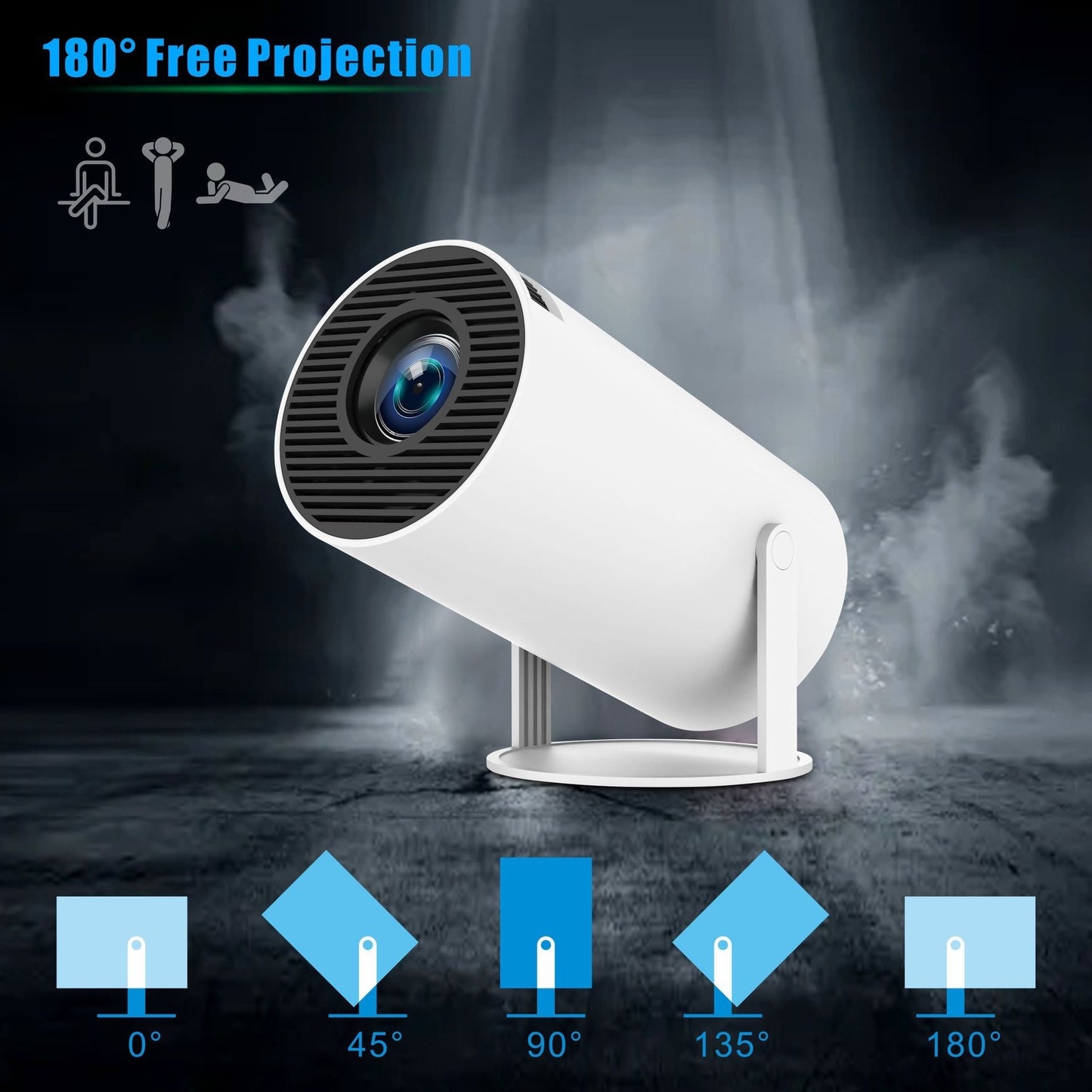 HY300 Pro Mini-Projektor – Tragbares Heimkino mit Android, WLAN & Bluetooth | Kompakter Beamer für Filme, Serien & Gaming