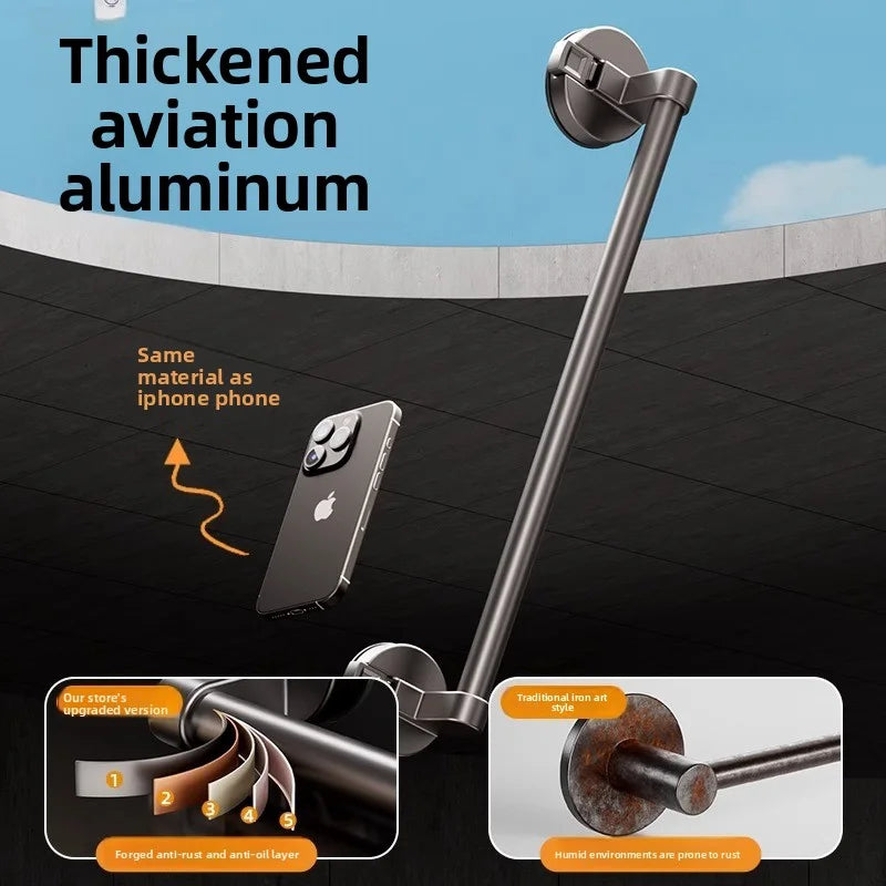 Bohrfreier Handtuchhalter mit Saugnapf – Wandmontage für Badezimmer