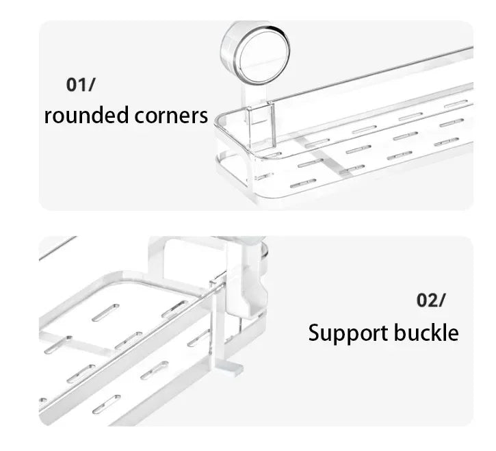 Bohrfreies Wandregal mit Saugnapf – Duschgel- & Kosmetikhalter für Bad, Küche & Waschraum