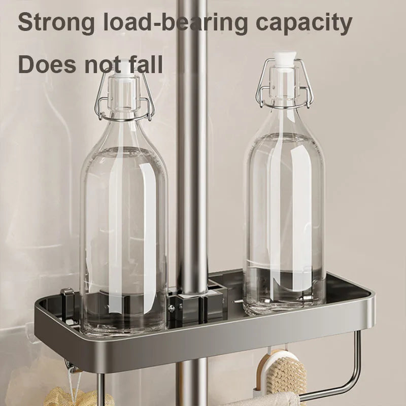 Eck-Duschregal ohne Bohren aus Aluminium – Shampoo- & Duschgelhalter für Duschstangen (19–25 mm)