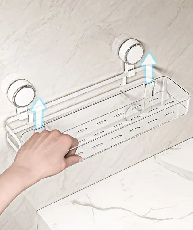 Bohrfreies Wandregal mit Saugnapf – Duschgel- & Kosmetikhalter für Bad, Küche & Waschraum