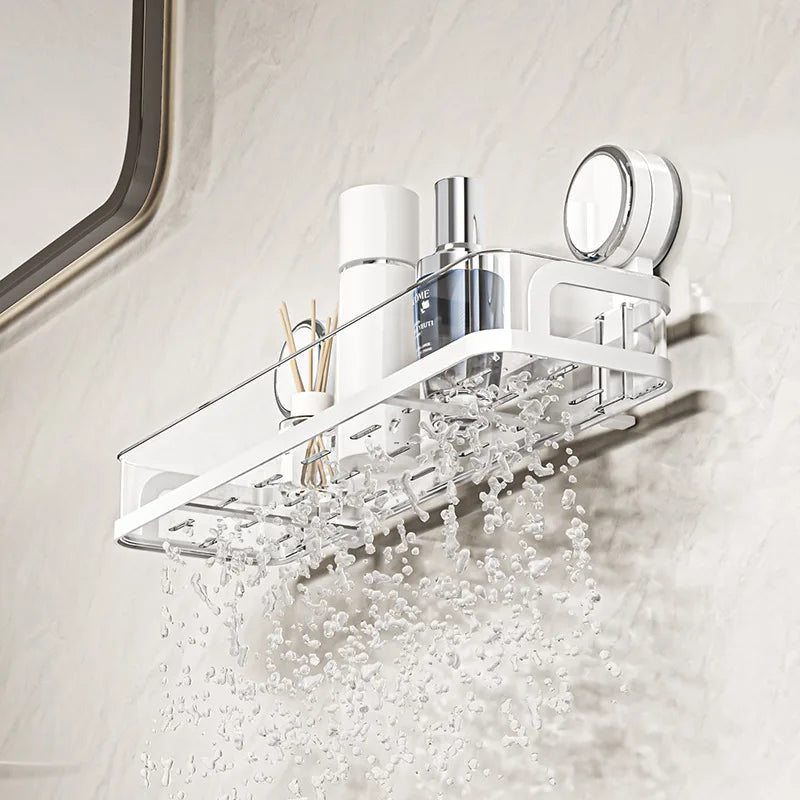 Bohrfreies Wandregal mit Saugnapf – Duschgel- & Kosmetikhalter für Bad, Küche & Waschraum