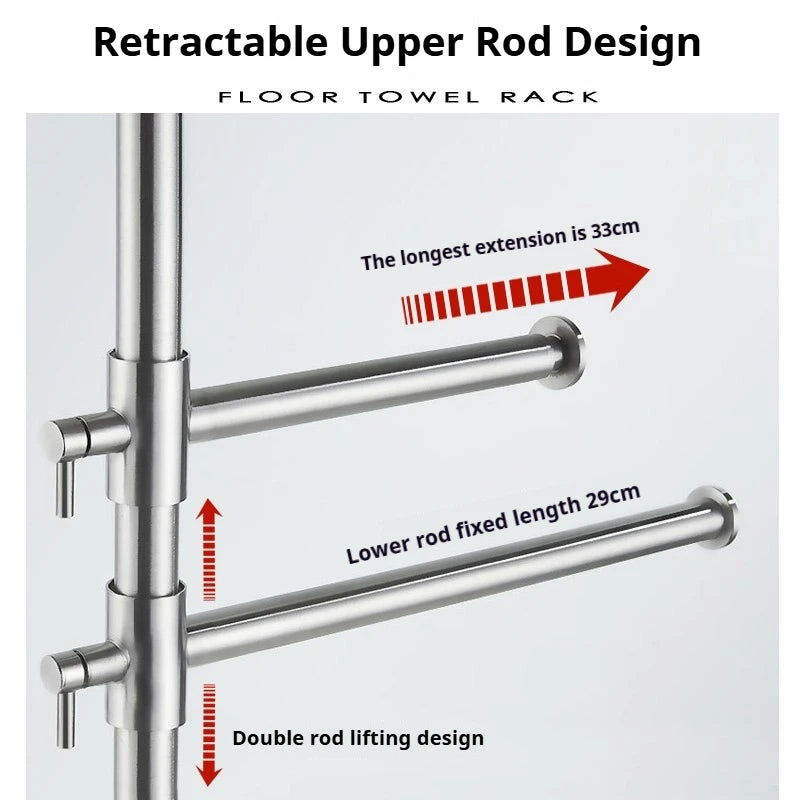Freistehender Handtuchhalter Gold – Mobiler Edelstahl-Handtuchständer für Bad & Hotel