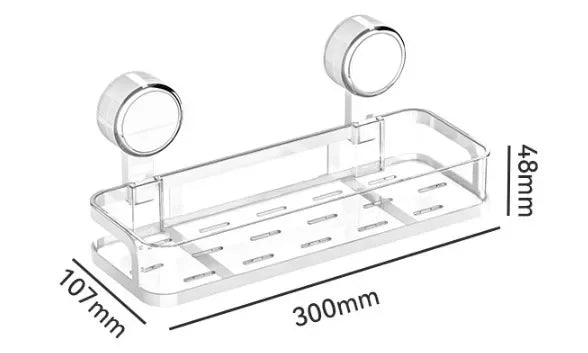 Bohrfreies Wandregal mit Saugnapf – Duschgel- & Kosmetikhalter für Bad, Küche & Waschraum