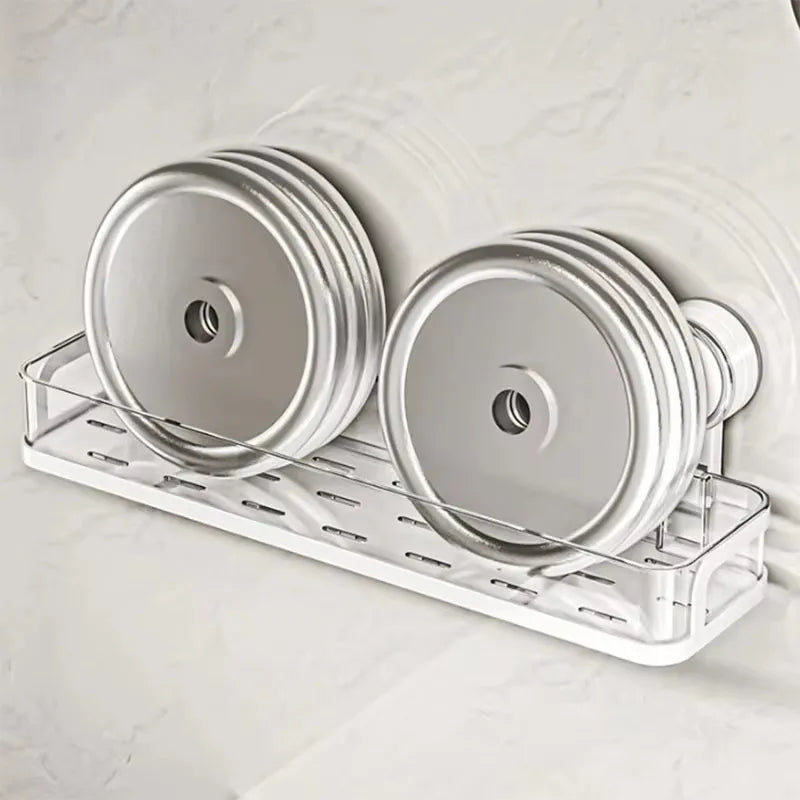 Bohrfreies Wandregal mit Saugnapf – Duschgel- & Kosmetikhalter für Bad, Küche & Waschraum