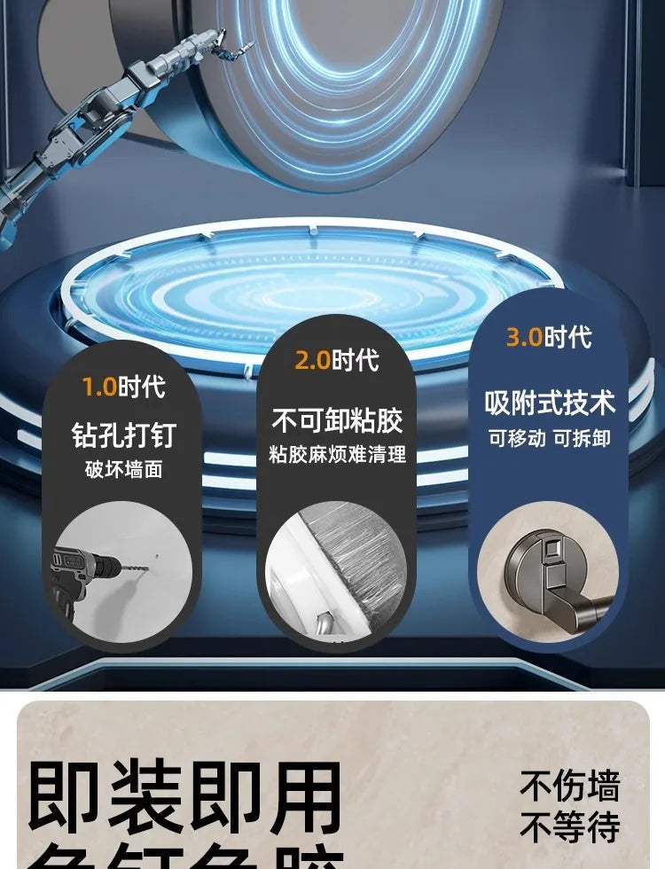 Bohrfreier Handtuchhalter mit Saugnapf – Wandmontage für Badezimmer