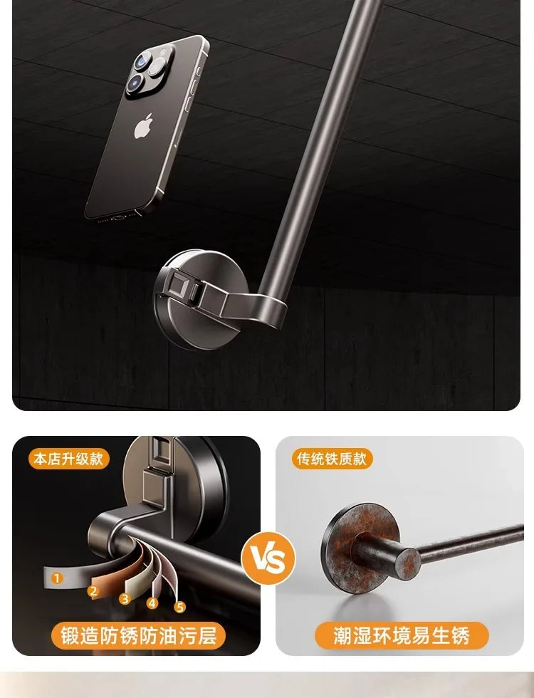 Bohrfreier Handtuchhalter mit Saugnapf – Wandmontage für Badezimmer