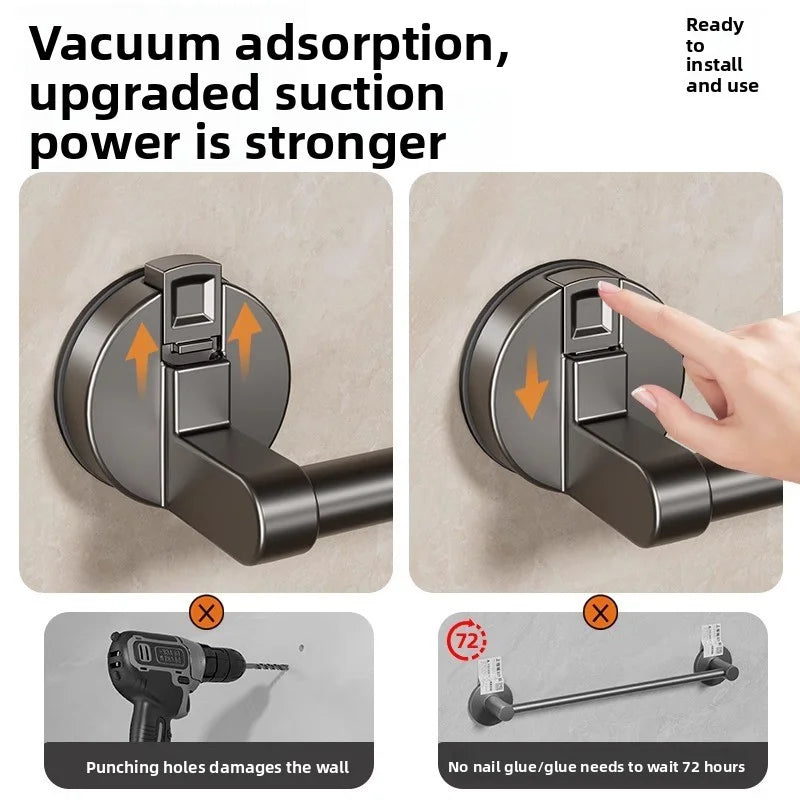 Bohrfreier Handtuchhalter mit Saugnapf – Wandmontage für Badezimmer