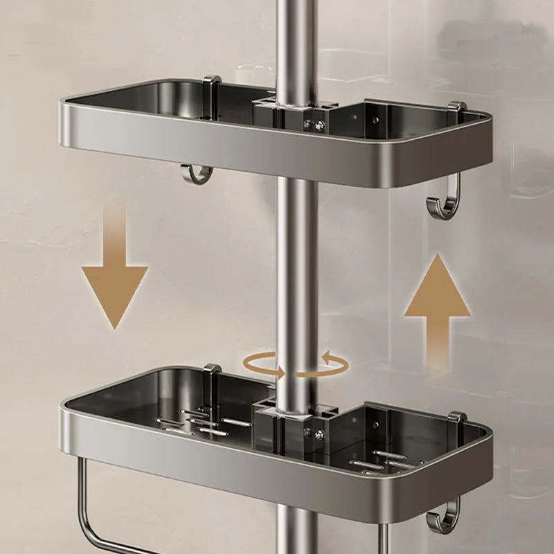 Eck-Duschregal ohne Bohren aus Aluminium – Shampoo- & Duschgelhalter für Duschstangen (19–25 mm)