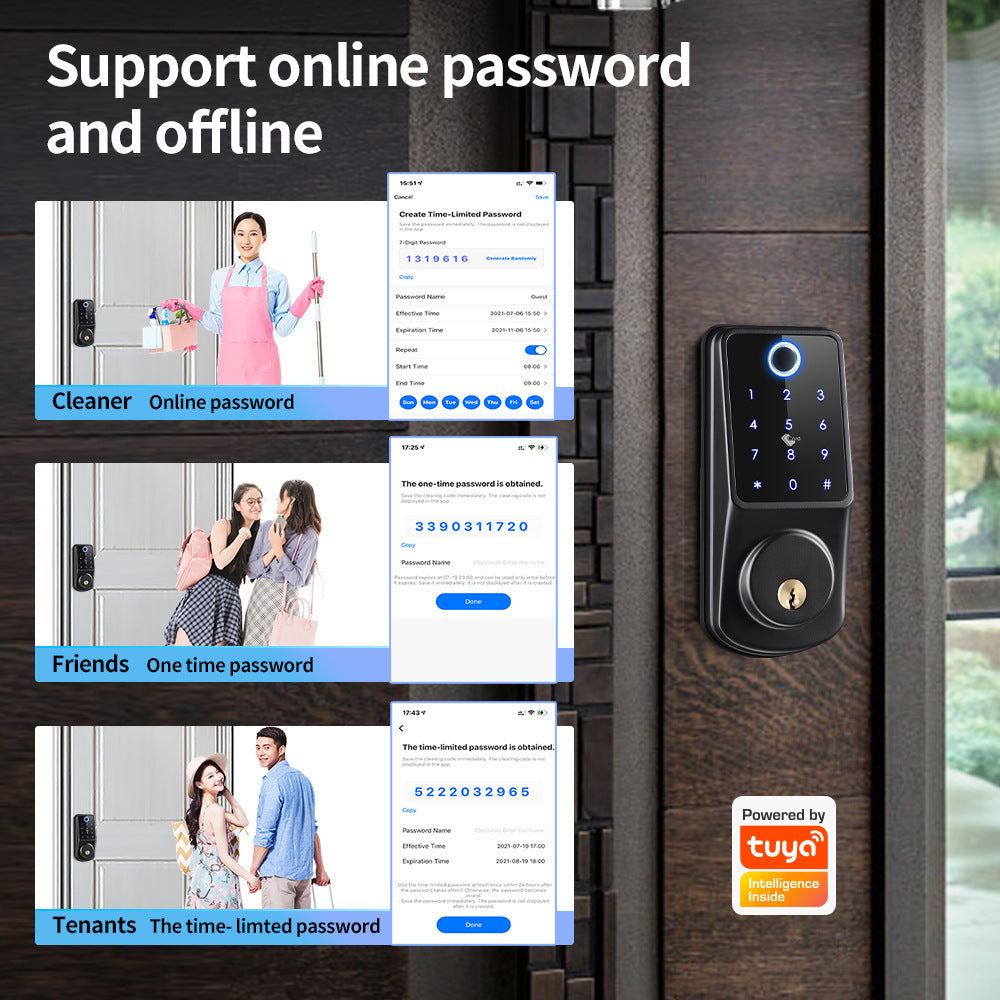 Password Fingerprint App Control Lock – Smartes Schloss mit Fingerabdruck, Passwort & App für Zuhause, Hotel & Büro