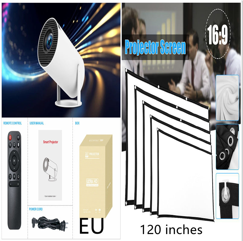 HY300 Pro Mini-Projektor – Tragbares Heimkino mit Android, WLAN & Bluetooth | Kompakter Beamer für Filme, Serien & Gaming